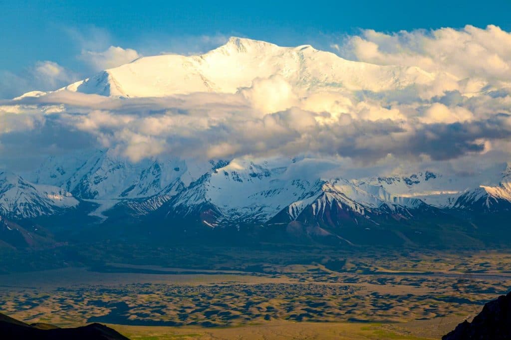 Blick auf den Lenin-Gipfel im Alay-Tal, Kirgisistan
